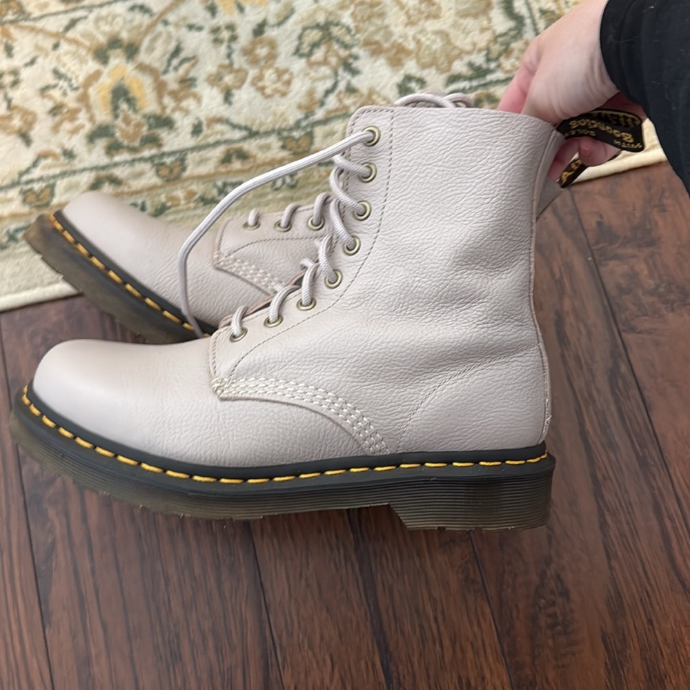 Dr. Martens Cream Ankle Boots with Chunky Sole - Picture 5 of 6